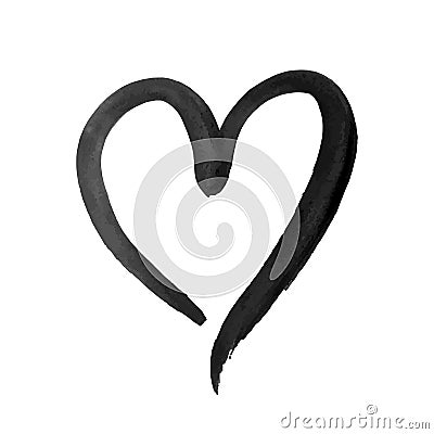 Valentine heart isolated hand drawn vector icon Vector Illustration