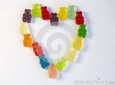 Candy heart made of gummy bears Editorial Stock Photo