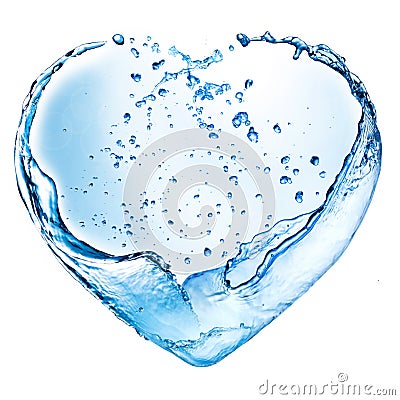 Valentine heart made of water splash Stock Photo