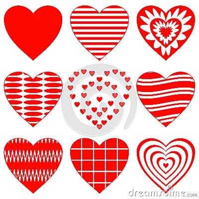 Valentine heart, set Vector Illustration