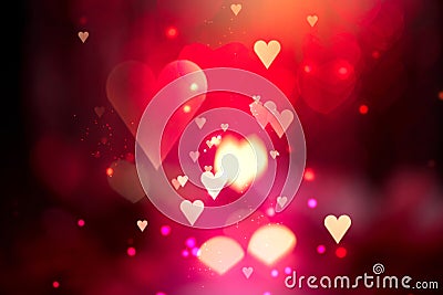 Valentine Hearts Abstract Background Stock Photo