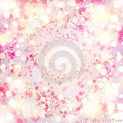 Valentine Hearts Abstract Pink Background. Stock Photo