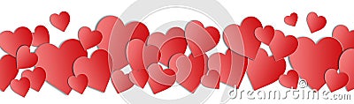 Valentines day hearts. Valentines Day border. Hearts background Stock Photo