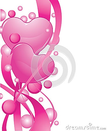 Valentine hearts and floral Vector Illustration