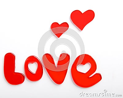 Valentine hearts with Love-word Stock Photo