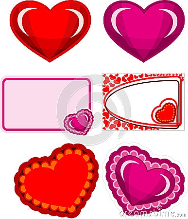 Valentine hearts set Vector Illustration