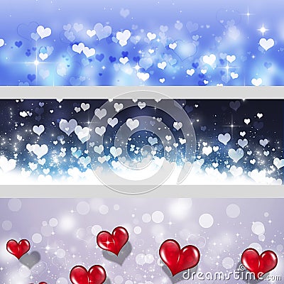 Valentine Holiday Banners Stock Photo