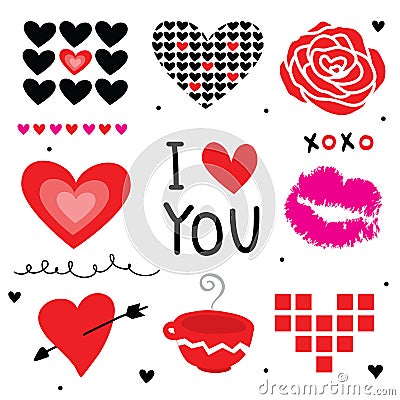 Valentine I Love You Sweetheart Cute Cartoon Vector Vector Illustration