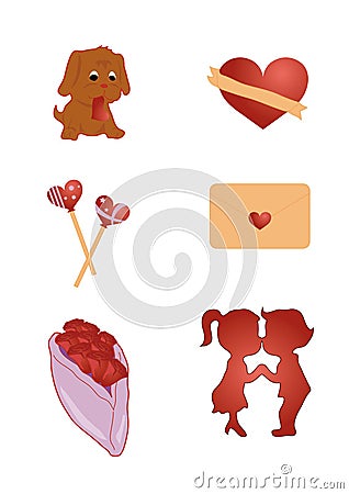 Valentine Icons Vector Illustration