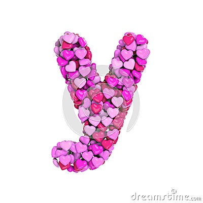 Valentine letter Y - Small 3d heart font - Suitable for Valentine`s day, romantism or passion related subjects Cartoon Illustration