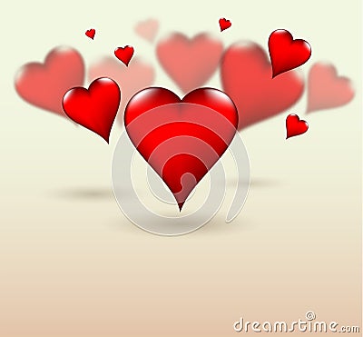 Valentine Love hearts field depth style Stock Photo