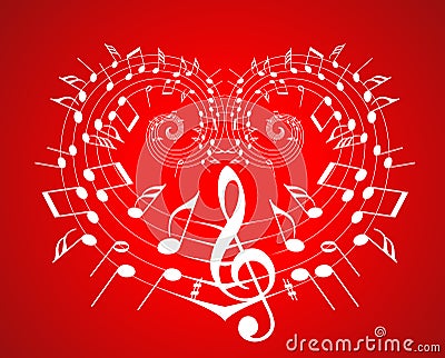 Valentine music theme Vector Illustration