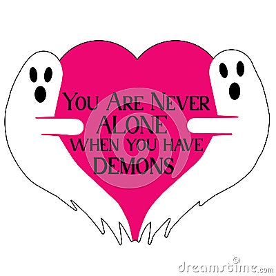 Valentine Never Alone Demons Stock Photo