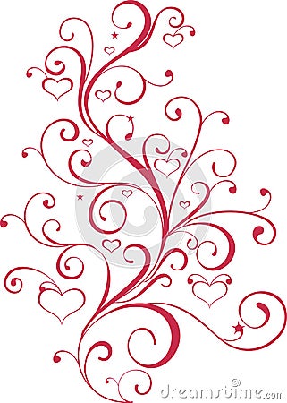 Valentine ornament with heart-shapes Vector Illustration