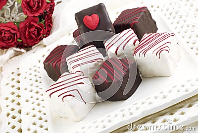 Valentine Petit Fours Stock Photo