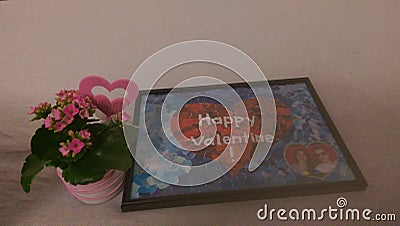 valentine present flower picture selfmade Editorial Stock Photo