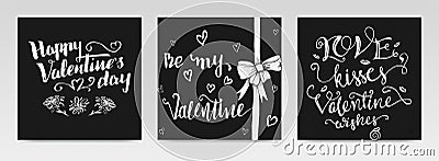 Valentine quotes letter typography set illustration Vector Illustration