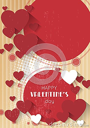 Valentine retro background Vector Illustration