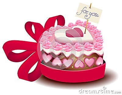 Valentine's cake Vector Illustration