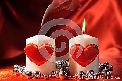 Valentine's candles Stock Photo