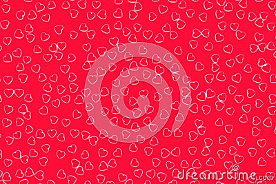 Valentine`s Day Abstract 3D Background With Red or Pink Hearts Cartoon Illustration