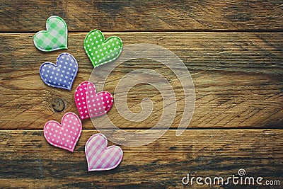 Valentine`s day background, border tissue heart Stock Photo