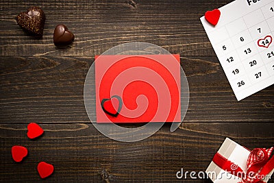 Valentine`s day background with copy space. Valentine`s Day card Stock Photo