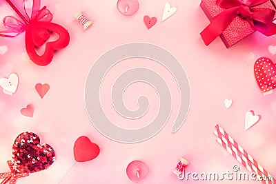 Valentine`s day background,empty copy space backdrop,romantic design frame,border Stock Photo