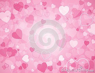 Valentine's day background with hearts Vector Illustration