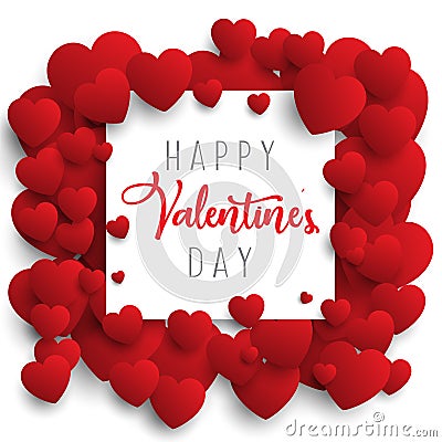 Valentine`s Day background with hearts design Vector Illustration