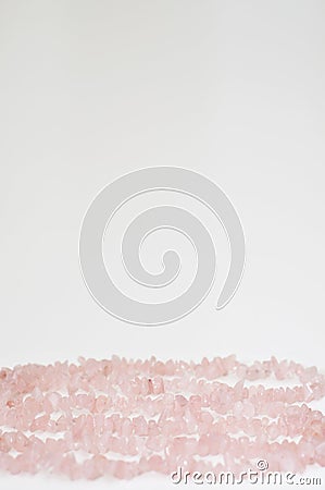 Valentine`s Day background made by healing rose quartz crystal or love stone Stock Photo