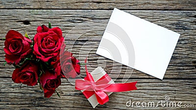 Valentine's Day background with red roses Stock Photo