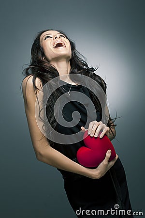 Valentine's Day. Beautiful smiling woman Stock Photo