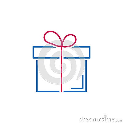 Valentine`s day, box, present icon. Can be used for web, logo, mobile app, UI, UX Vector Illustration