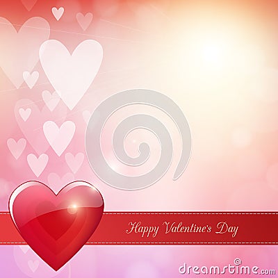 Valentine's Day bright poster Vector Illustration