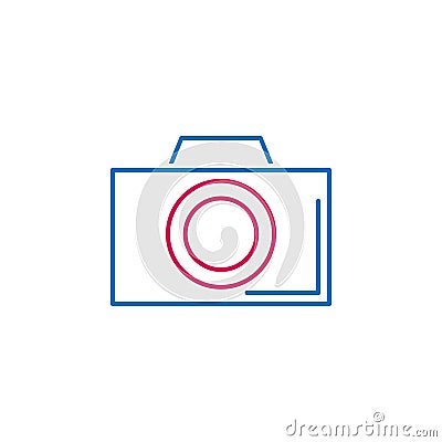 Valentine`s day, camera icon. Can be used for web, logo, mobile app, UI, UX Vector Illustration