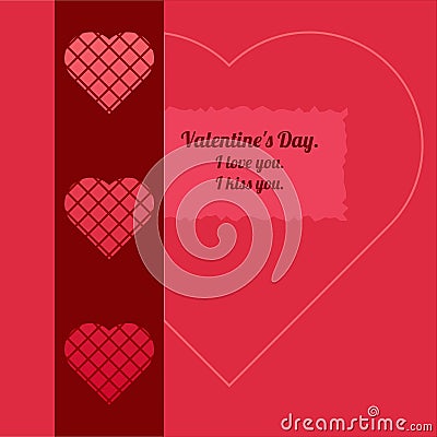 Valentine's Day Card with mosaic hearts Stock Photo