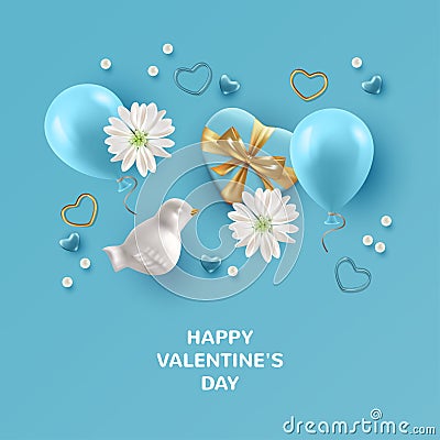 Valentine`s day card Vector Illustration