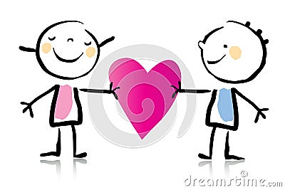 Valentine's Day cartoon Vector Illustration