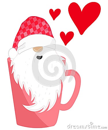 Valentineâ€™s Day Coffee Gnome Vector Illustration