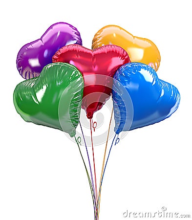 Valentine`s Day colorful ballons Stock Photo