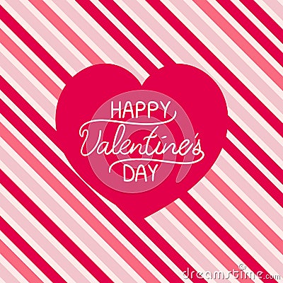 Valentine`s day concept with speech bubble and Happy Valentines day lettering on colorful background. Great for social media, car Vector Illustration