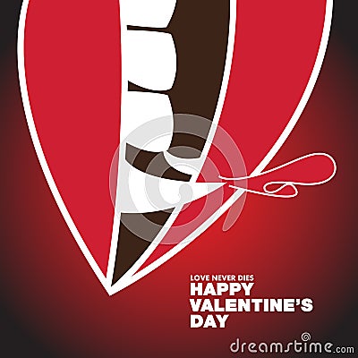 Valentine's Day Dracula Theme - Poster Banner Vector flat design Vector Illustration