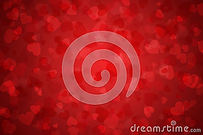 Valentine`s day gradient red background with hearts Stock Photo