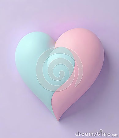 Valentine's day greeting card with heart.Minimal Valentine's Day concept. Stock Photo