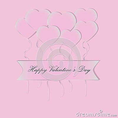 Vector Valentine`s Day invitation Vector Illustration