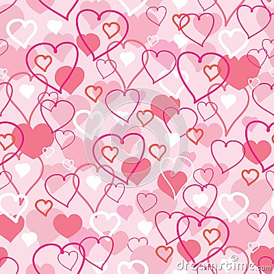 Valentine's Day hearts seamless pattern background Vector Illustration