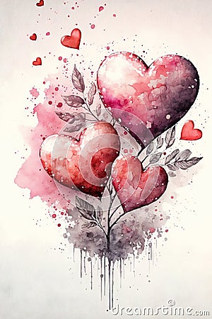 Valentine`s day illustraion, generative ai Stock Photo