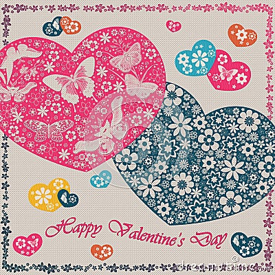 Valentine`s day love - flowers collection Stock Photo