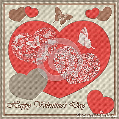 Valentine`s day love - flowers collection Stock Photo